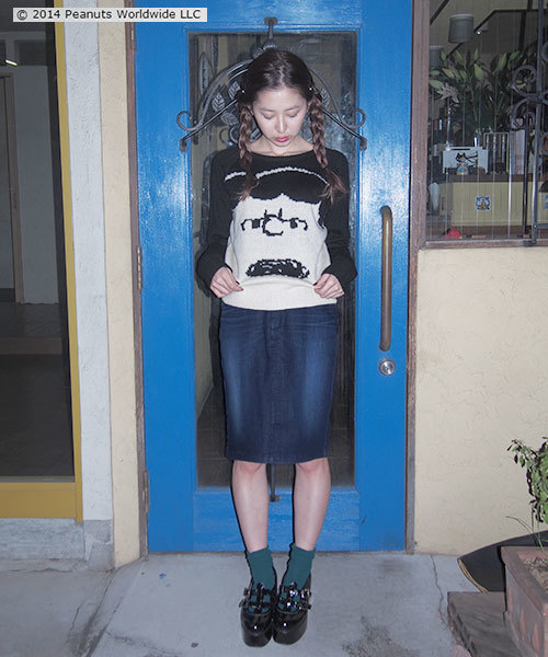 merry jenny(メリージェニー)の「DENIMタイトスカート(デニムスカート・レディース・ブルー/インディゴブルー・SMALL/MEDIUM)」の1枚目の写真