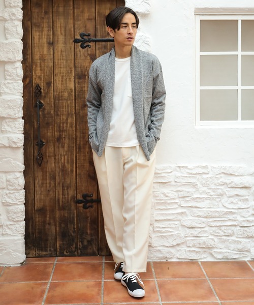 UNION STATION(ユニオンステーション)の「12GG天竺編みボタンレスショールカーディガン(カーディガン/ボレロ・メンズ・ネイビー/ブラック系その他/ベージュ系その他・S/M/L)」の11枚目の写真