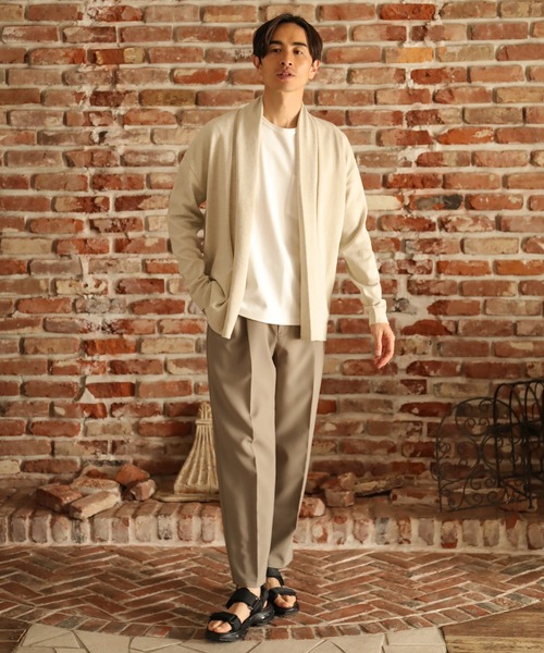 UNION STATION(ユニオンステーション)の「12GG天竺編みボタンレスショールカーディガン(カーディガン/ボレロ・メンズ・ネイビー/ブラック系その他/ベージュ系その他・S/M/L)」の7枚目の写真