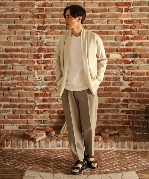 UNION STATION(ユニオンステーション)の「12GG天竺編みボタンレスショールカーディガン(カーディガン/ボレロ・メンズ・ネイビー/ブラック系その他/ベージュ系その他・S/M/L)」の12枚目の写真