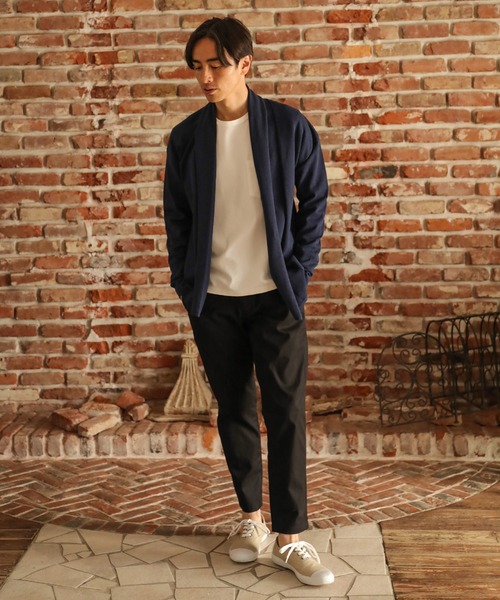 UNION STATION(ユニオンステーション)の「12GG天竺編みボタンレスショールカーディガン(カーディガン/ボレロ・メンズ・ネイビー/ブラック系その他/ベージュ系その他・S/M/L)」の14枚目の写真