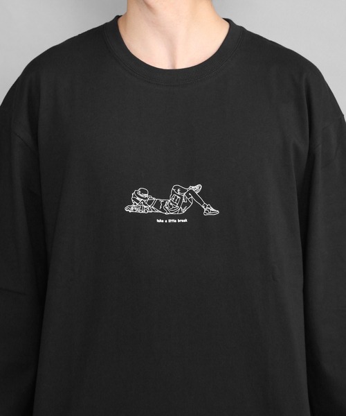 CERCA（チェルカ）の「BEYES/【POEMS】ワンポイント　カットソー（Tシャツ/カットソー・メンズ・ブラック/ホワイト/ベージュ・MEDIUM/LARGE）」の9枚目の写真