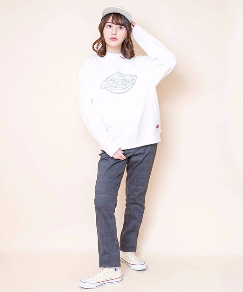 Dickies（ディッキーズ）の「【DICKIES/ディッキーズ】裏毛ロゴプリントスウェット/トレーナー　ビッグブランドロゴプリント（スウェット・レディース・イエロー/ホワイト/ブラック・LARGE/MEDIUM）」の4枚目の写真