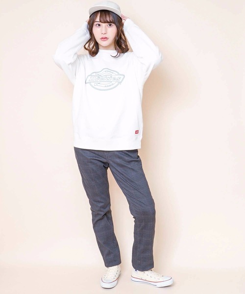 Dickies（ディッキーズ）の「【DICKIES/ディッキーズ】裏毛ロゴプリントスウェット/トレーナー　ビッグブランドロゴプリント（スウェット・レディース・イエロー/ホワイト/ブラック・LARGE/MEDIUM）」の5枚目の写真