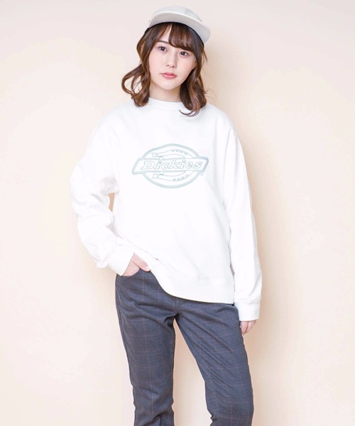 Dickies（ディッキーズ）の「【DICKIES/ディッキーズ】裏毛ロゴプリントスウェット/トレーナー　ビッグブランドロゴプリント（スウェット・レディース・イエロー/ホワイト/ブラック・LARGE/MEDIUM）」の6枚目の写真
