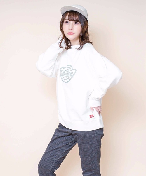 Dickies（ディッキーズ）の「【DICKIES/ディッキーズ】裏毛ロゴプリントスウェット/トレーナー　ビッグブランドロゴプリント（スウェット・レディース・イエロー/ホワイト/ブラック・LARGE/MEDIUM）」の7枚目の写真