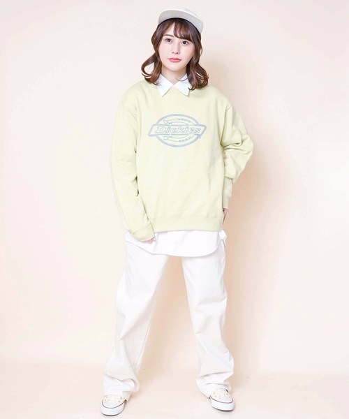 Dickies（ディッキーズ）の「【DICKIES/ディッキーズ】裏毛ロゴプリントスウェット/トレーナー　ビッグブランドロゴプリント（スウェット・レディース・イエロー/ホワイト/ブラック・LARGE/MEDIUM）」の14枚目の写真