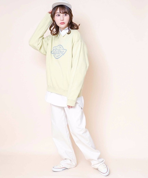 Dickies（ディッキーズ）の「【DICKIES/ディッキーズ】裏毛ロゴプリントスウェット/トレーナー　ビッグブランドロゴプリント（スウェット・レディース・イエロー/ホワイト/ブラック・LARGE/MEDIUM）」の15枚目の写真