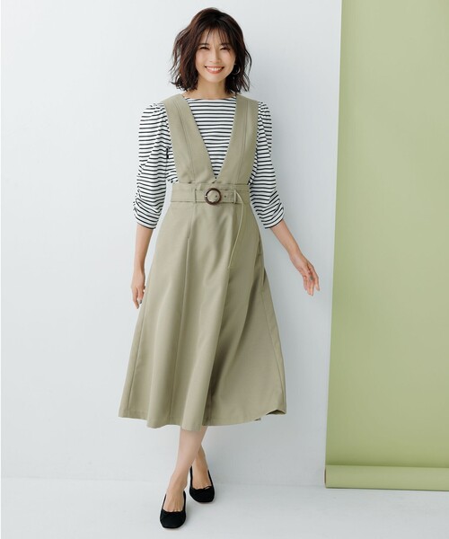 セール】【洗える】Vネック ジャンドレ セット（セットアップ）｜ANY