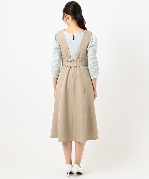 セール】【洗える】Vネック ジャンドレ セット（セットアップ）｜ANY