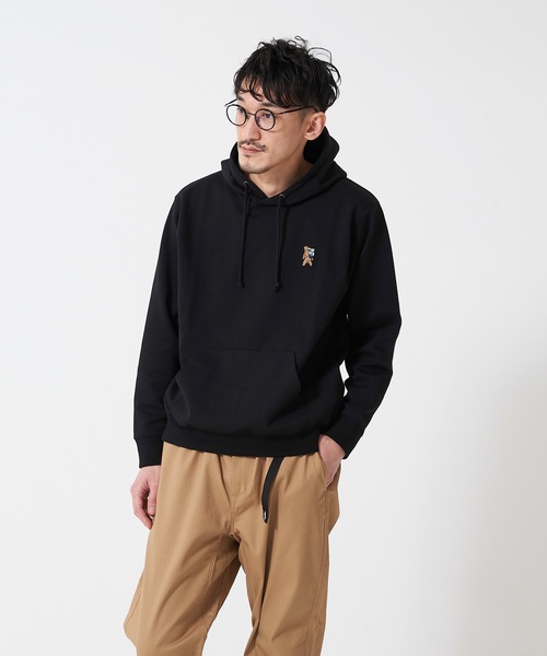 OUTDOOR PRODUCTS（アウトドアプロダクツ）の「防シワポンチ刺繍プルＰＫ パーカー　ワンポイント刺繍（パーカー・メンズ・ブラック/カーキ/パープル/アイボリー・MEDIUM/LARGE/X-LARGE）」の6枚目の写真