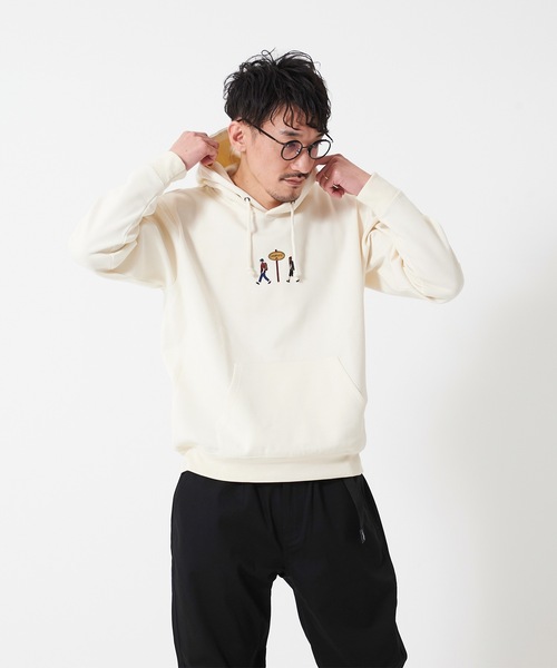 OUTDOOR PRODUCTS（アウトドアプロダクツ）の「防シワポンチ刺繍プルＰＫ パーカー　ワンポイント刺繍（パーカー・メンズ・ブラック/カーキ/パープル/アイボリー・MEDIUM/LARGE/X-LARGE）」の8枚目の写真