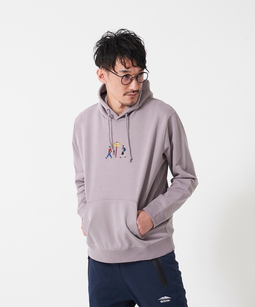 OUTDOOR PRODUCTS（アウトドアプロダクツ）の「防シワポンチ刺繍プルＰＫ パーカー　ワンポイント刺繍（パーカー・メンズ・ブラック/カーキ/パープル/アイボリー・MEDIUM/LARGE/X-LARGE）」の12枚目の写真