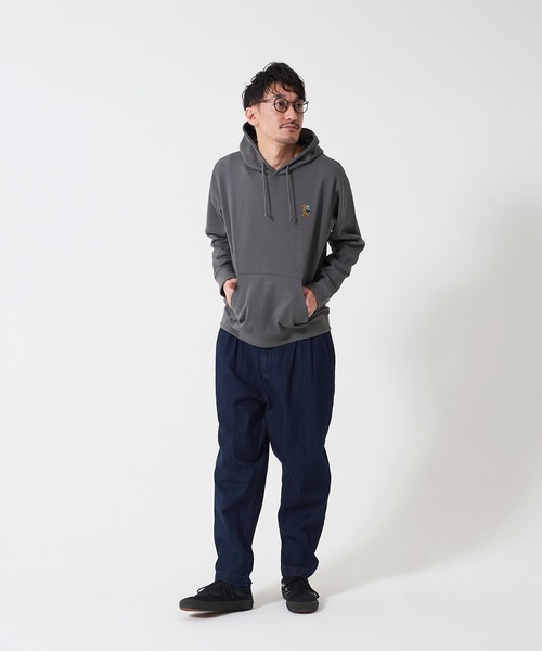 OUTDOOR PRODUCTS（アウトドアプロダクツ）の「防シワポンチ刺繍プルＰＫ パーカー　ワンポイント刺繍（パーカー・メンズ・ブラック/カーキ/パープル/アイボリー・MEDIUM/LARGE/X-LARGE）」の9枚目の写真