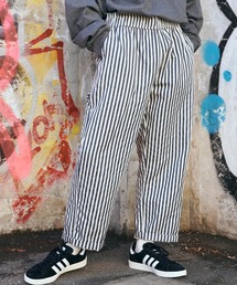 ヒッコリーストライプ アンクル バルーンワイドペインターパンツ