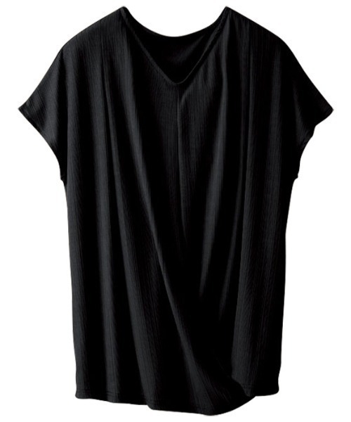 GeeRA(ジーラ)の「フロントドレープカットソー(Tシャツ/カットソー・レディース・カーキ/サンドグレー/ブラック・LARGE/MEDIUM/X-LARGE/XX-LARGE/SMALL)」の4枚目の写真