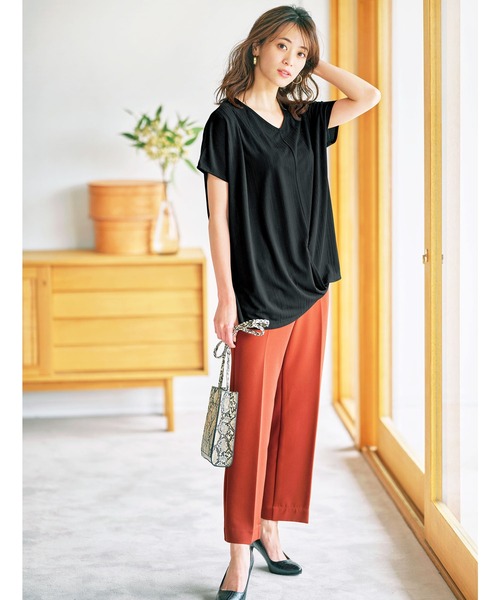 GeeRA(ジーラ)の「フロントドレープカットソー(Tシャツ/カットソー・レディース・カーキ/サンドグレー/ブラック・LARGE/MEDIUM/X-LARGE/XX-LARGE/SMALL)」の8枚目の写真