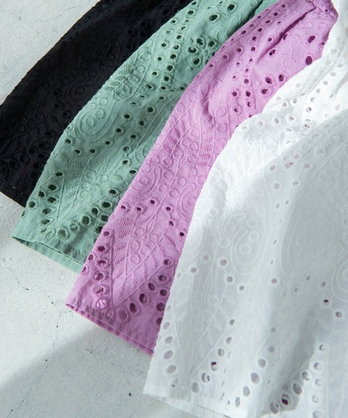 VIS（ビス）の「【美人百花7月号掲載】エンブロイダリーレースブラウス（シャツ/ブラウス・レディース・ブラック/ホワイト/グリーン系その他/パープル系その他・FREE）」の22枚目の写真