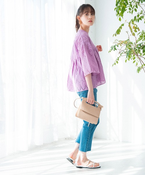 VIS（ビス）の「【美人百花7月号掲載】エンブロイダリーレースブラウス（シャツ/ブラウス・レディース・ブラック/ホワイト/グリーン系その他/パープル系その他・FREE）」の21枚目の写真