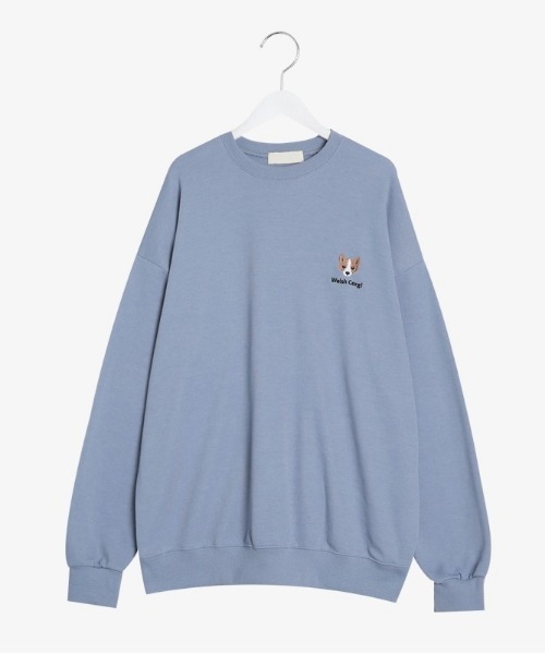 SONA（ソナ）の「SONYUNARA パピー刺繍トレーナー 10colors（スウェット・レディース・スカイブルー/ブラック/ベージュ/ブラウン/レッド/ブルー/グリーン/ミント/クリーム/ライトパープル・FREE）」の7枚目の写真