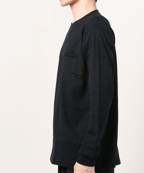 HANES（ヘインズ）の「Hanes/ヘインズ　ビーフィーポケットロングスリーブTシャツ（Tシャツ/カットソー・メンズ・ホワイト/グレー/ブラック・MEDIUM/X-LARGE/LARGE）」の8枚目の写真