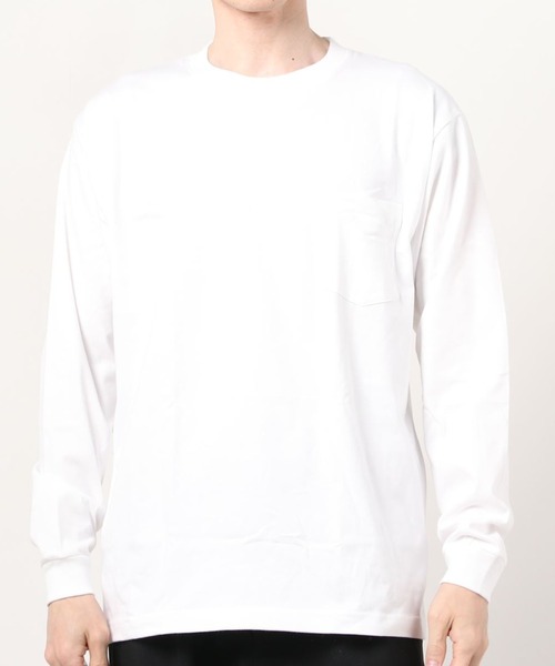 HANES（ヘインズ）の「Hanes/ヘインズ　ビーフィーポケットロングスリーブTシャツ（Tシャツ/カットソー・メンズ・ホワイト/グレー/ブラック・MEDIUM/X-LARGE/LARGE）」の6枚目の写真