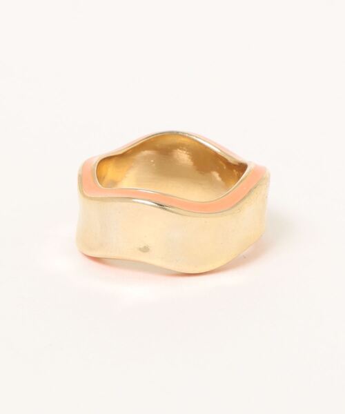 mauve BY STELLAR（モーブバイステラ）の「ウェーブインカラーリング（リング・レディース・ネイビー/イエロー/ホワイト/ピンク・FREE）」の4枚目の写真