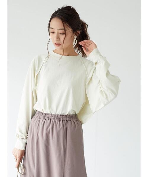 CRAFT STANDARD BOUTIQUE（クラフトスタンダードブティック）の「レイヤード風Tシャツ　＊（Tシャツ/カットソー・レディース・チャコールグレー/パープル/グリーン/アイボリー・FREE）」の6枚目の写真