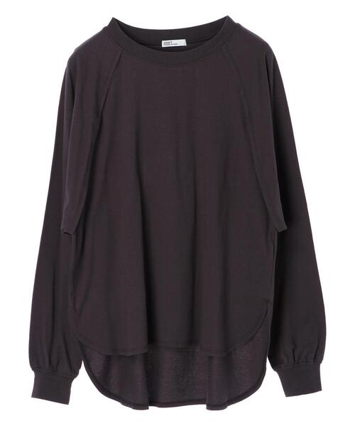 CRAFT STANDARD BOUTIQUE（クラフトスタンダードブティック）の「レイヤード風Tシャツ　＊（Tシャツ/カットソー・レディース・チャコールグレー/パープル/グリーン/アイボリー・FREE）」の8枚目の写真