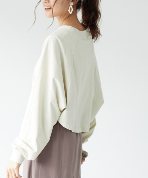 CRAFT STANDARD BOUTIQUE（クラフトスタンダードブティック）の「レイヤード風Tシャツ　＊（Tシャツ/カットソー・レディース・チャコールグレー/パープル/グリーン/アイボリー・FREE）」の2枚目の写真