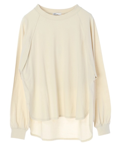 CRAFT STANDARD BOUTIQUE（クラフトスタンダードブティック）の「レイヤード風Tシャツ　＊（Tシャツ/カットソー・レディース・チャコールグレー/パープル/グリーン/アイボリー・FREE）」の9枚目の写真