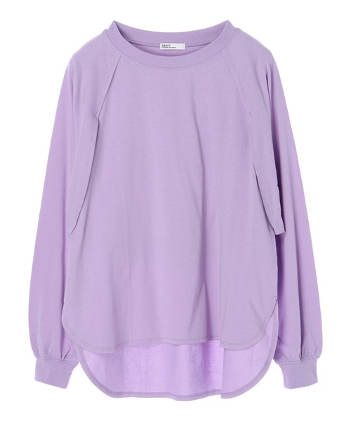 CRAFT STANDARD BOUTIQUE（クラフトスタンダードブティック）の「レイヤード風Tシャツ　＊（Tシャツ/カットソー・レディース・チャコールグレー/パープル/グリーン/アイボリー・FREE）」の10枚目の写真