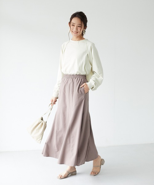 CRAFT STANDARD BOUTIQUE（クラフトスタンダードブティック）の「レイヤード風Tシャツ　＊（Tシャツ/カットソー・レディース・チャコールグレー/パープル/グリーン/アイボリー・FREE）」の11枚目の写真