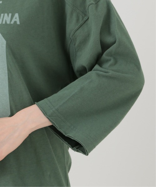 SLOBE IENA(スローブイエナ)の「コットンスラブフットボールTEE【手洗い可能】◆(Tシャツ/カットソー・レディース・グリーン/アイボリー・FREE)」の16枚目の写真