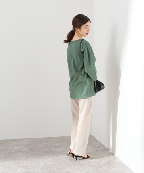 SLOBE IENA(スローブイエナ)の「コットンスラブフットボールTEE【手洗い可能】◆(Tシャツ/カットソー・レディース・グリーン/アイボリー・FREE)」の20枚目の写真