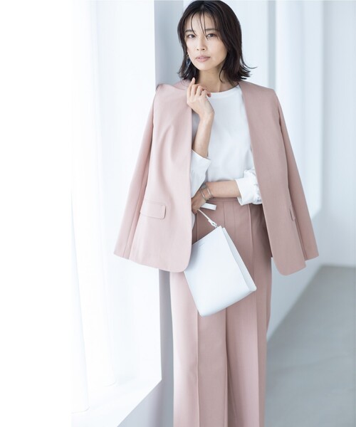 THE SHOP TK （ザ ショップ ティーケー ）の「◆【VERY6月号掲載】CARREMAN 美for ワイドパンツ（スーツパンツ・レディース・ベージュ/パープル/ベビーピンク/パープル系2・11/10/12/13/14）」の7枚目の写真