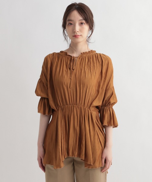 Andemiu（アンデミュウ）の「デザインティアードブラウス948040（シャツ/ブラウス・レディース・ブラック/ベージュ/オフホワイト・FREE）」の14枚目の写真