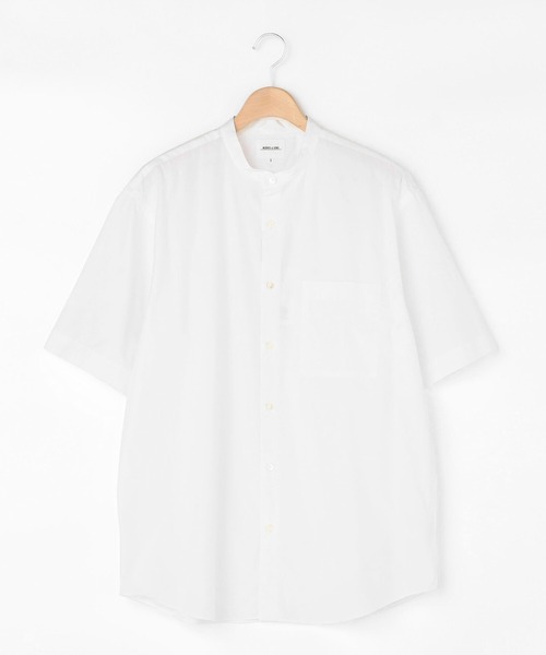 Morris & Sons（モリスアンドサンズ）の「【MORRIS & SONS】半袖バンドカラーシャツ MEN（シャツ/ブラウス・メンズ・ホワイト/ブラック/ベージュ・2/3）」の4枚目の写真