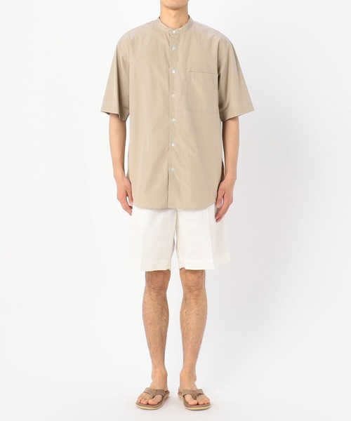 Morris & Sons（モリスアンドサンズ）の「【MORRIS & SONS】半袖バンドカラーシャツ MEN（シャツ/ブラウス・メンズ・ホワイト/ブラック/ベージュ・2/3）」の13枚目の写真