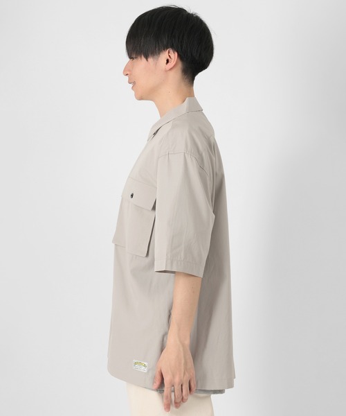 SMITH'S(スミス)の「【SMITH'S AMERICAN/スミスアメリカン】オーバーサイズ ツイルワーク半袖シャツ(シャツ/ブラウス・メンズ・アッシュグレー/ブラック/ベージュ・M/L/XL)」の4枚目の写真