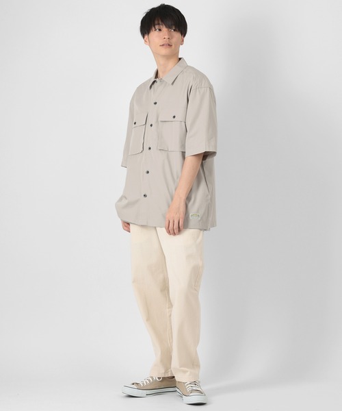 SMITH'S(スミス)の「【SMITH'S AMERICAN/スミスアメリカン】オーバーサイズ ツイルワーク半袖シャツ(シャツ/ブラウス・メンズ・アッシュグレー/ブラック/ベージュ・M/L/XL)」の11枚目の写真