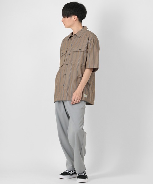 SMITH'S(スミス)の「【SMITH'S AMERICAN/スミスアメリカン】オーバーサイズ ツイルワーク半袖シャツ(シャツ/ブラウス・メンズ・アッシュグレー/ブラック/ベージュ・M/L/XL)」の12枚目の写真