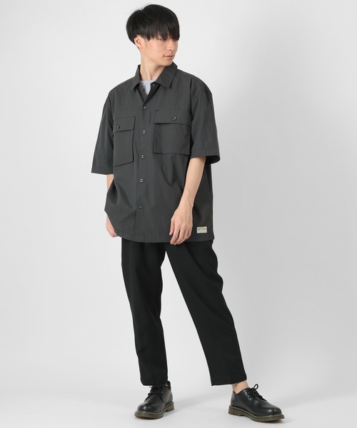 SMITH'S(スミス)の「【SMITH'S AMERICAN/スミスアメリカン】オーバーサイズ ツイルワーク半袖シャツ(シャツ/ブラウス・メンズ・アッシュグレー/ブラック/ベージュ・M/L/XL)」の10枚目の写真