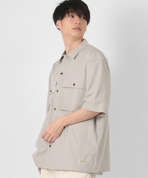 SMITH'S(スミス)の「【SMITH'S AMERICAN/スミスアメリカン】オーバーサイズ ツイルワーク半袖シャツ(シャツ/ブラウス・メンズ・アッシュグレー/ブラック/ベージュ・M/L/XL)」の19枚目の写真