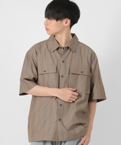 SMITH'S(スミス)の「【SMITH'S AMERICAN/スミスアメリカン】オーバーサイズ ツイルワーク半袖シャツ(シャツ/ブラウス・メンズ・アッシュグレー/ブラック/ベージュ・M/L/XL)」の17枚目の写真