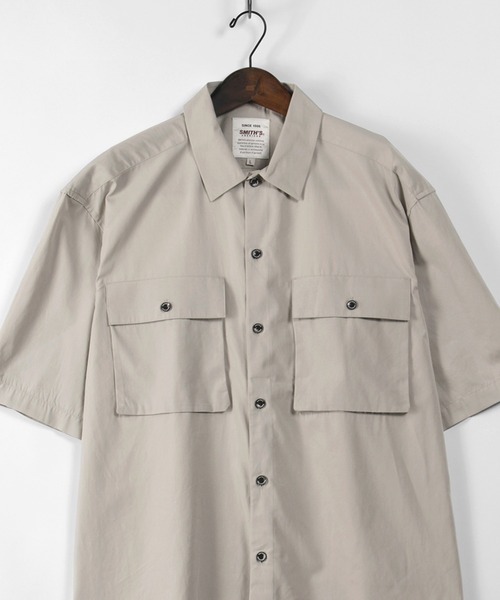 SMITH'S(スミス)の「【SMITH'S AMERICAN/スミスアメリカン】オーバーサイズ ツイルワーク半袖シャツ(シャツ/ブラウス・メンズ・アッシュグレー/ブラック/ベージュ・M/L/XL)」の14枚目の写真