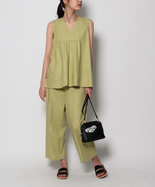 ELVENCE DEUX(エルベンスドゥ)の「レーヨンアサワイドPT(その他パンツ・レディース・ベージュ/ブルー/グリーン/キナリ・S/M/L)」の16枚目の写真