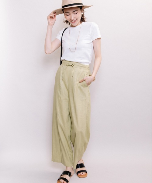 ELVENCE DEUX(エルベンスドゥ)の「レーヨンアサワイドPT(その他パンツ・レディース・ベージュ/ブルー/グリーン/キナリ・S/M/L)」の18枚目の写真