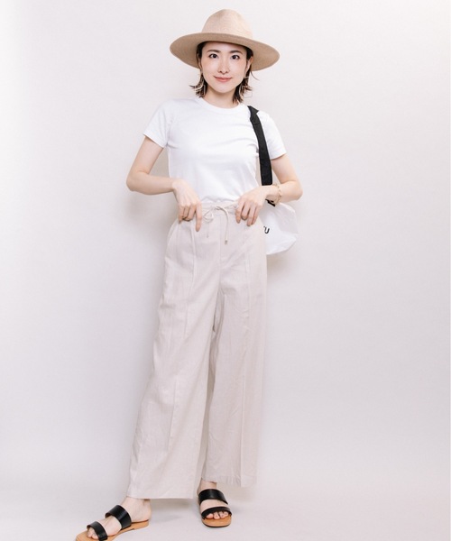 ELVENCE DEUX(エルベンスドゥ)の「レーヨンアサワイドPT(その他パンツ・レディース・ベージュ/ブルー/グリーン/キナリ・S/M/L)」の21枚目の写真