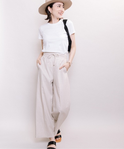 ELVENCE DEUX(エルベンスドゥ)の「レーヨンアサワイドPT(その他パンツ・レディース・ベージュ/ブルー/グリーン/キナリ・S/M/L)」の22枚目の写真